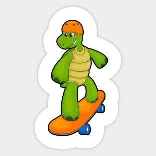 Turtle as Skateboarder with Skateboard & Helmet Sticker